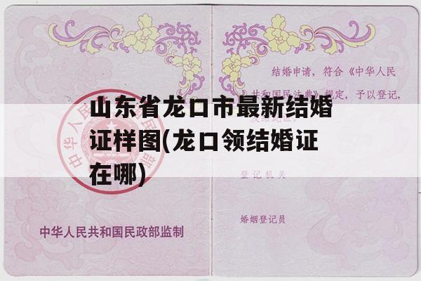 山东省龙口市最新结婚证样图(龙口领结婚证在哪)